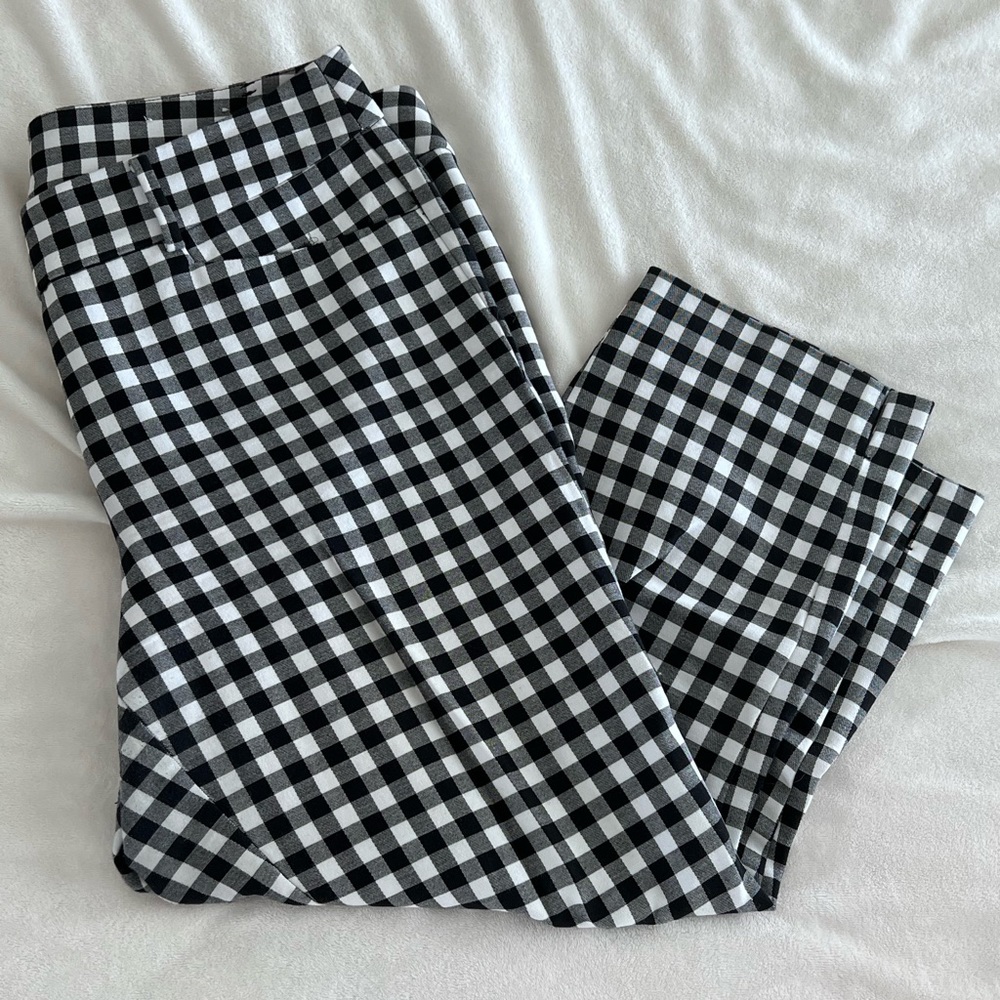 Loft Cropped Marisa Pant Gingham